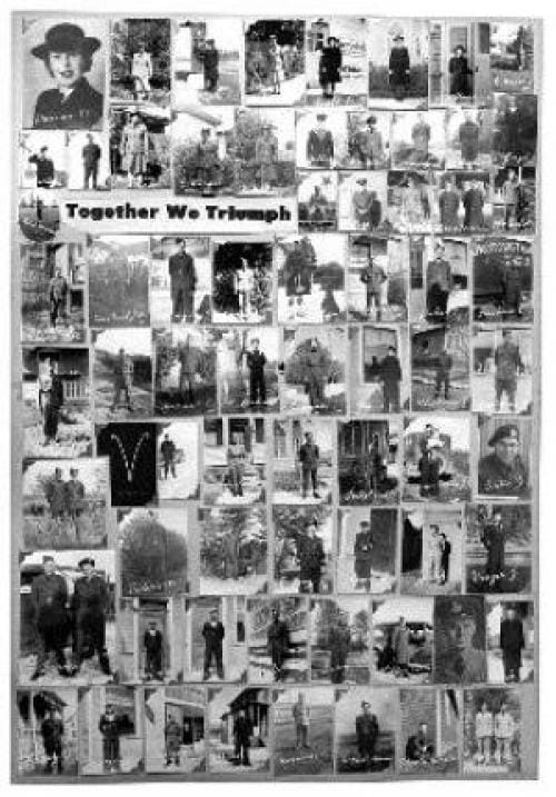 Collage of photos taken during WWII of Okotoks and area soldiers shipping out.