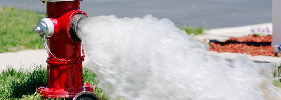 Fire hydrant with water