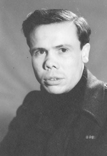 Wesley McLellan sitting for a photo, WWII.