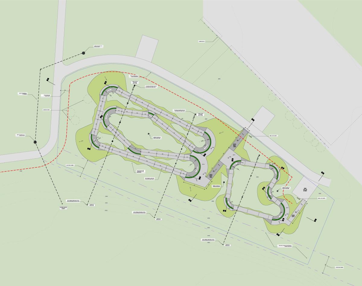 Diagram of pump track site plan