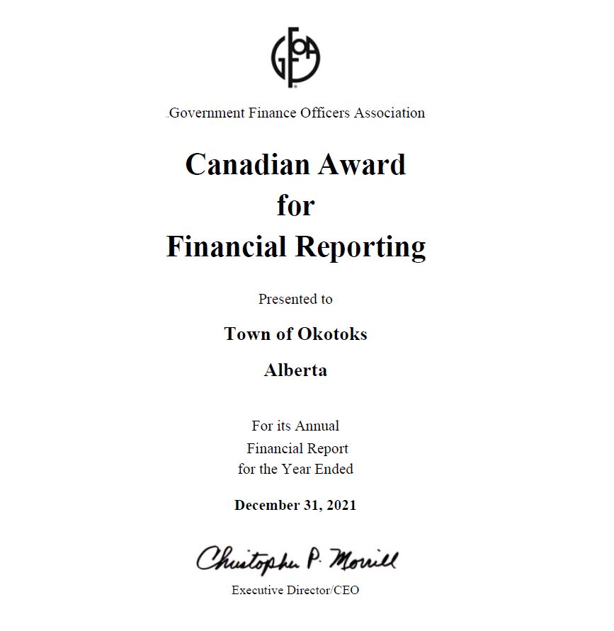 picture of certificate of CAnFR award