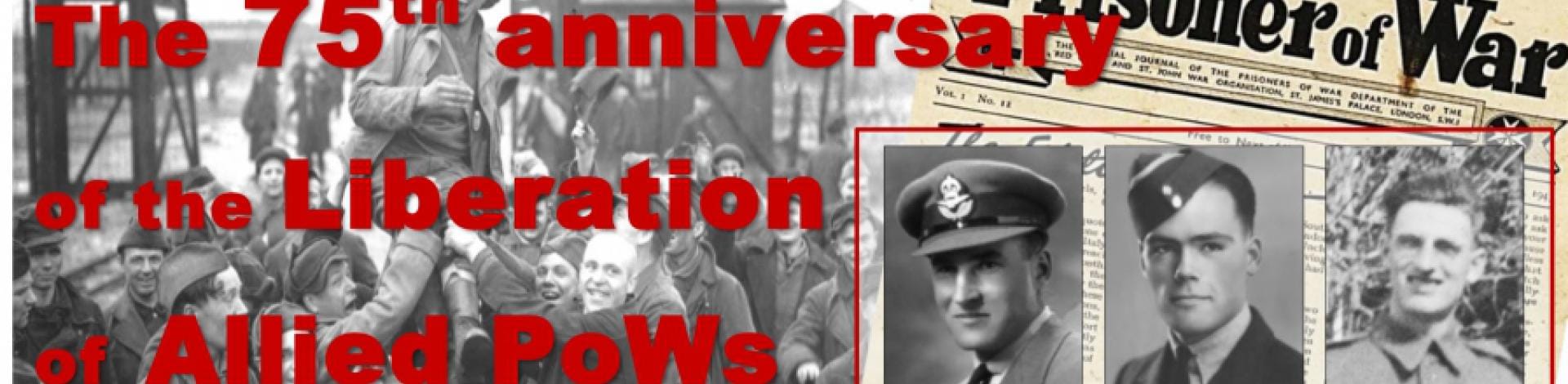 Photos and newspaper clippings about POWs in WWII.