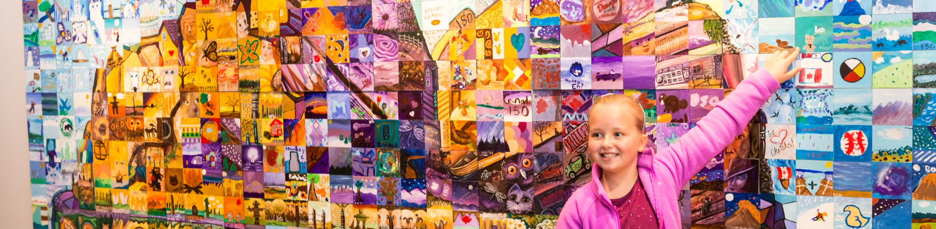 Big Rock Mural Mosaic in Pason Centennial Arena