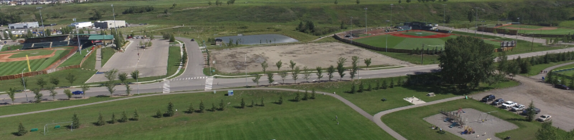 drone shot of okotoks land