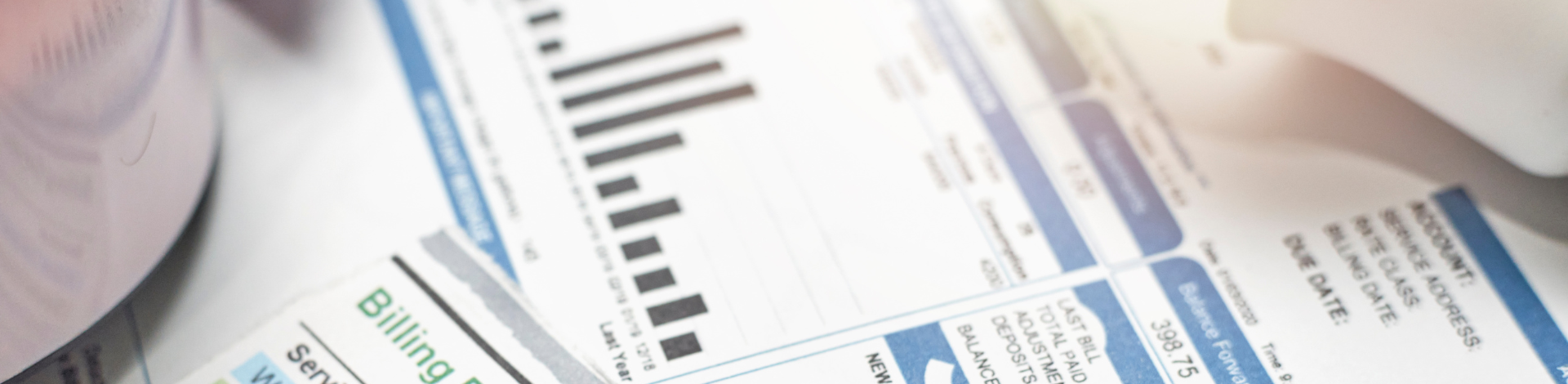 assortment of utility bills