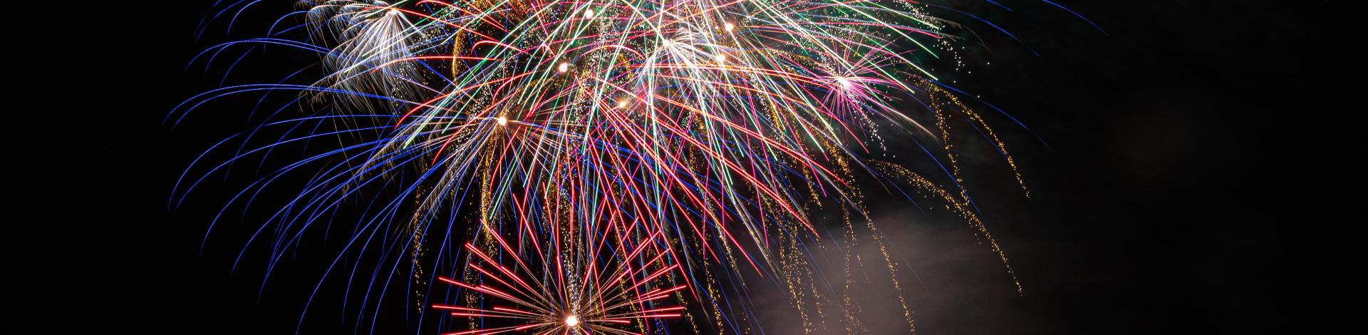 Fireworks in the sky on Canada Day
