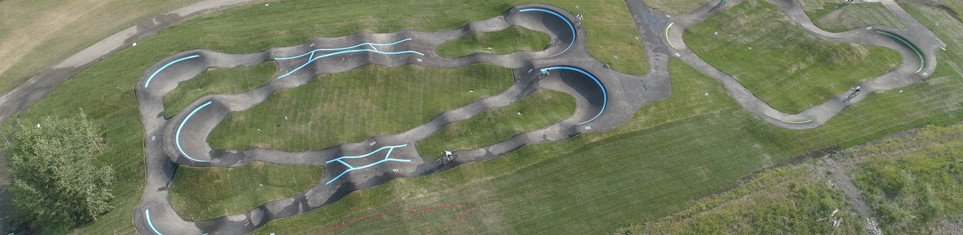 Aerial view of Okotoks Pump Track