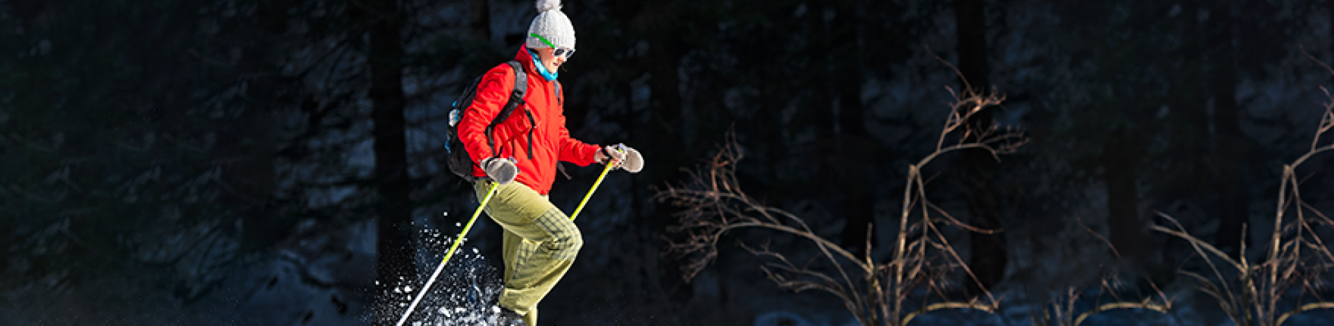 woman snowshoeing