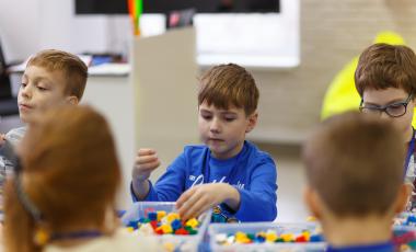 Children playing lego