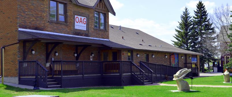 outside of Okotoks Art Gallery in summer