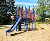 Hodson park playground during summer