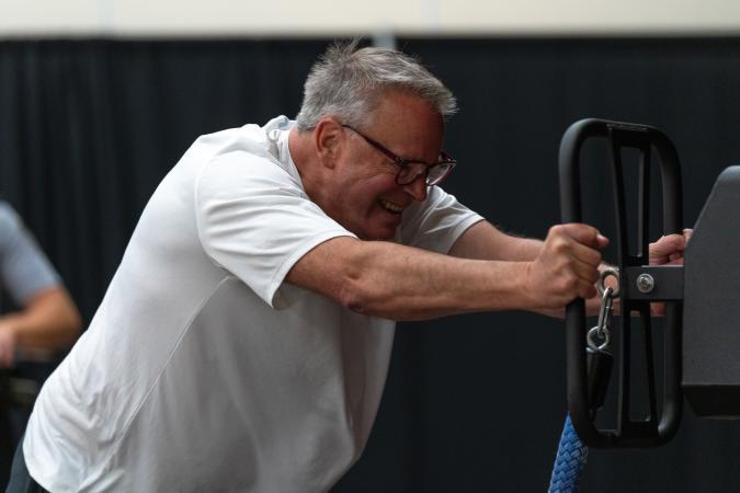 Individual pushes weighted obstacle during PARE training