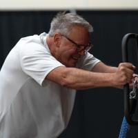 Individual pushes weighted obstacle during PARE training 