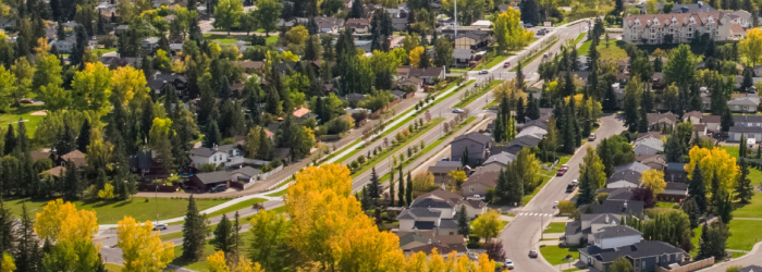 town of Okotoks birds eye view