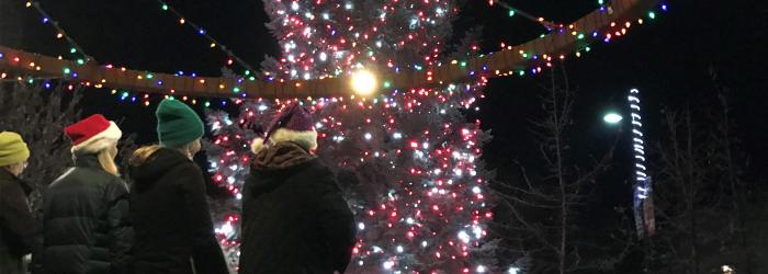 Light Up 2019 - Town plaza with Christmas Tree and Choir