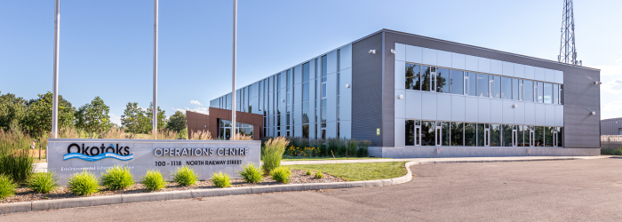 Exterior photo of operations centre building on a sunny day