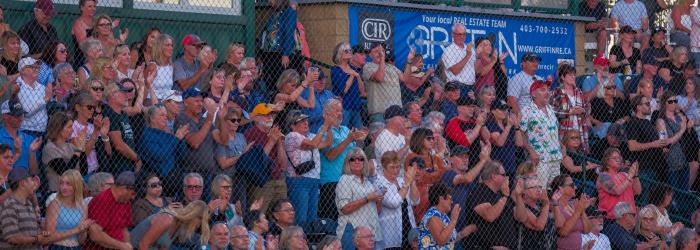 Fans at Seaman Stadium cheer during a concert 